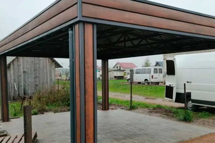 Навес двускатный